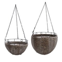 Подвесное кашпо WICKER 2шт D30xH27 / 60cм, D25xH15 / 58cм, тёмно-коричневый цена и информация | Вазоны | 220.lv