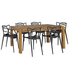 Обеденный комплект Chicago New с 6-стульями (30027) цена и информация | Комплекты мебели для столовой | 220.lv