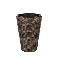 Puķu pods WICKER D28xH40cm, sintētisks pīts, krāsa: tumši brūna cena un informācija | Puķu podi | 220.lv