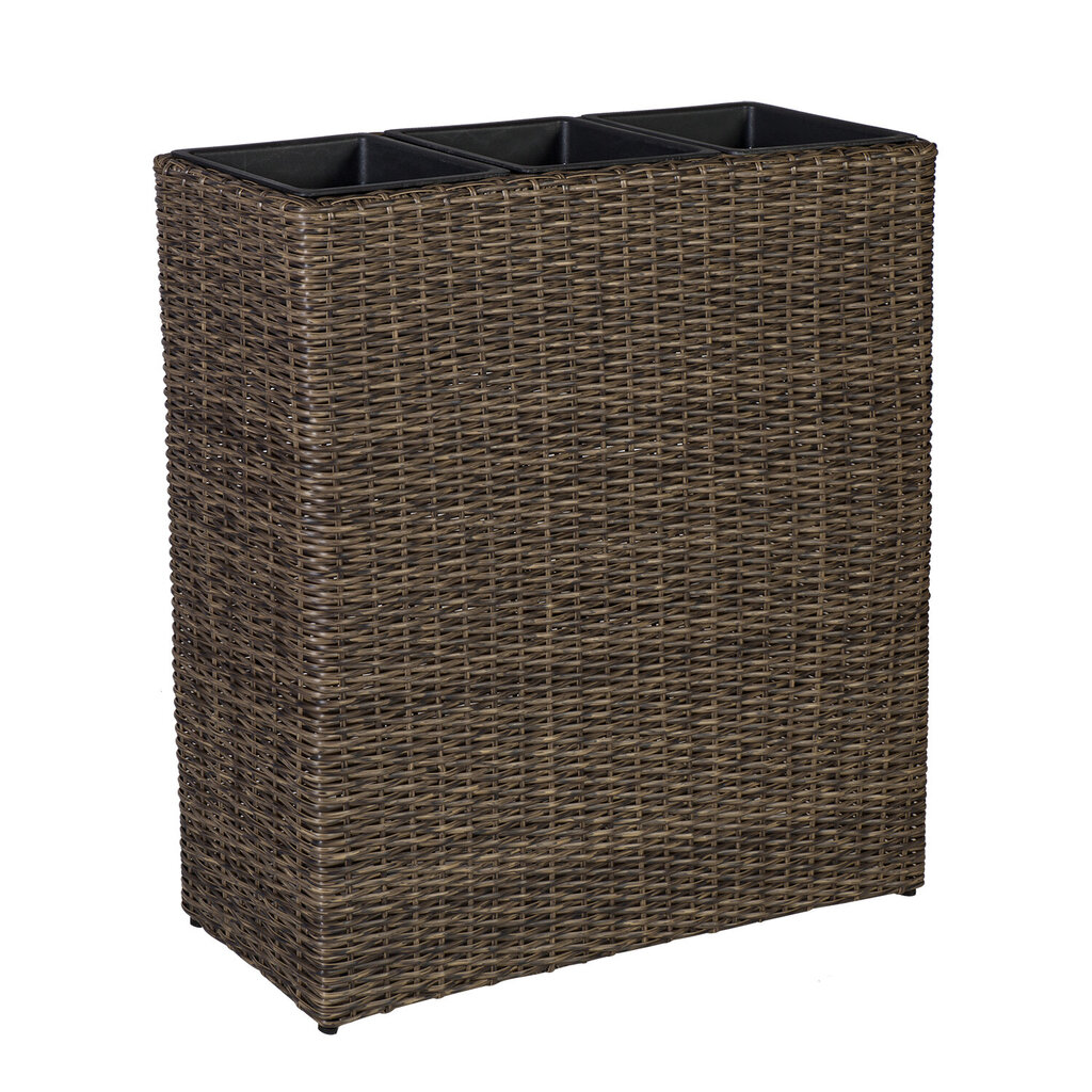 Puķu pods WICKER 77x22xH80cm, sintētiskā vīte, krāsa: tumši brūna cena un informācija | Puķu podi | 220.lv