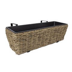 Piekaramais pods WICKER 60x19xH18cm, sintētiskais pīts, krāsa: smëlio cena un informācija | Puķu podi | 220.lv