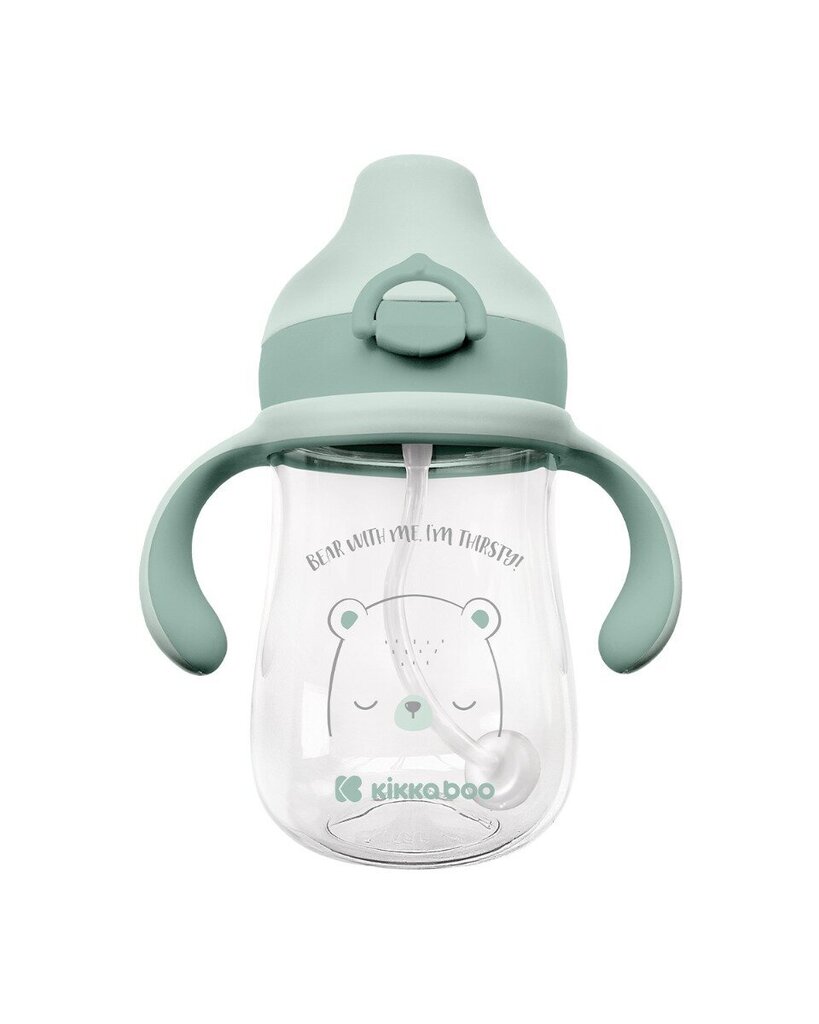 Bērnu pudelīte Kikka Boo Bear with Me, zaļa, 6 mēn+, 300 ml cena un informācija | Bērnu pudelītes un to aksesuāri | 220.lv