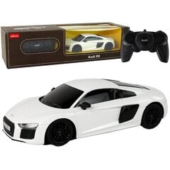 Automašīna Audi R8 1ar tālvadības pulti, Rastar, balta цена и информация | Игрушки для мальчиков | 220.lv