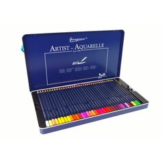 Set of 36 Watercolor Pencils Metal Container cena un informācija | Modelēšanas un zīmēšanas piederumi | 220.lv