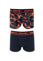 Boxers North Ways Narcis 1709 navy kamuflāža/oranža, M izmērs cena un informācija | Vīriešu apakšbikses | 220.lv