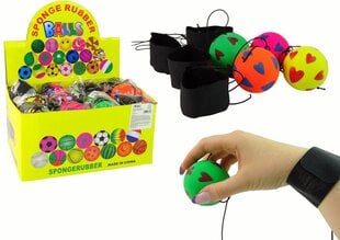 Poliuretāna bumbiņa uz elastīgas gumijas, 6 cm, zaļa cena un informācija | Attīstošās rotaļlietas | 220.lv