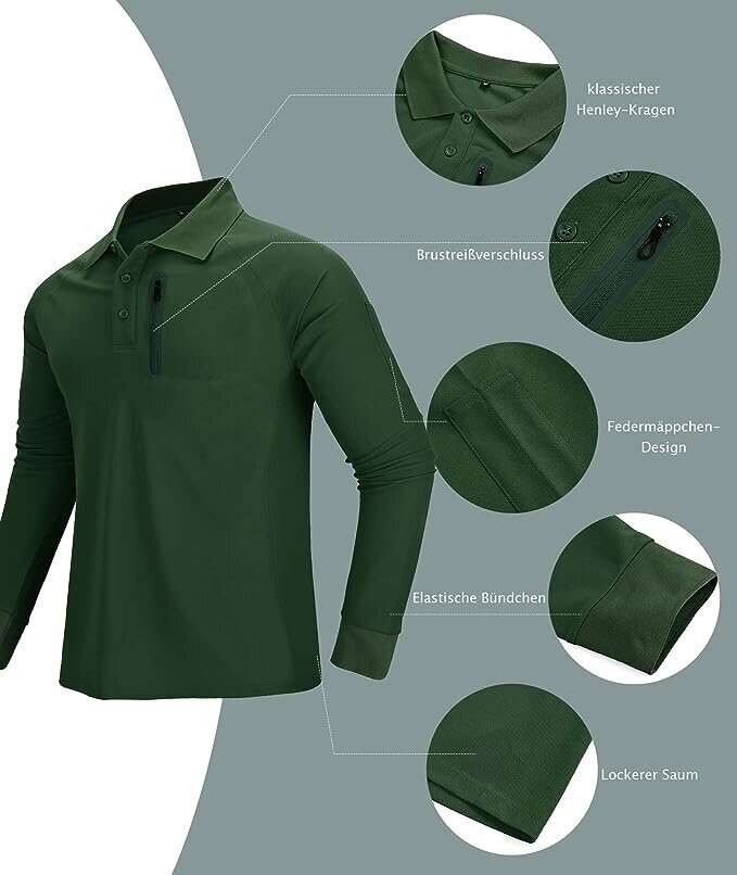 Unisex LLdress polo krekls ar garām piedurknēm, zaļš цена и информация | Vīriešu krekli | 220.lv
