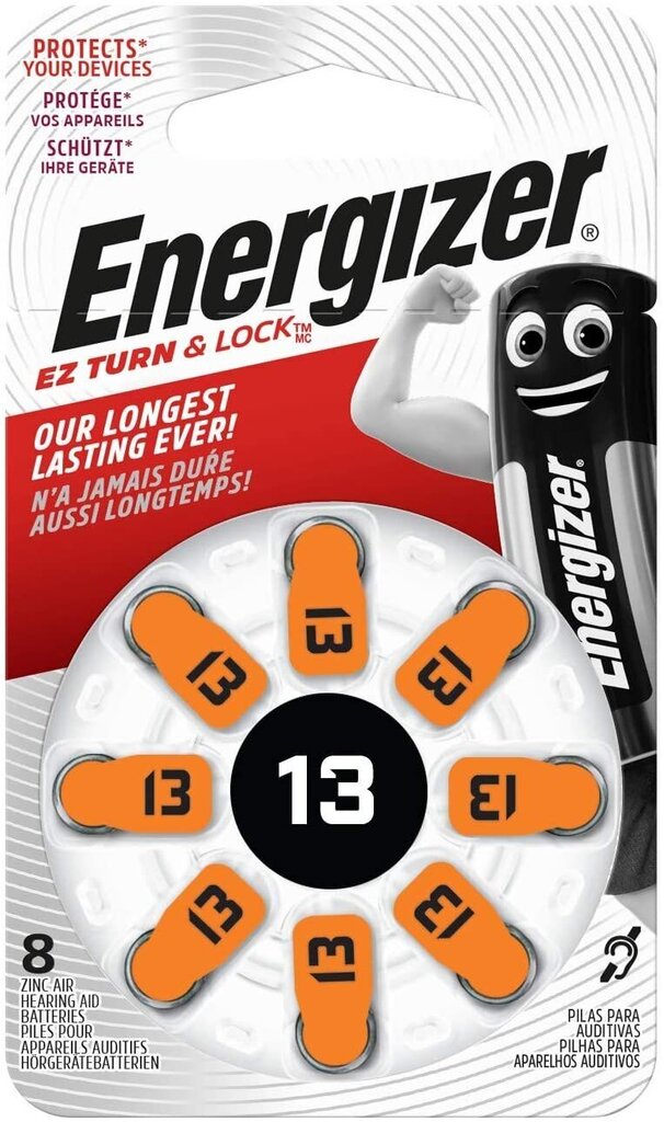 Elements Energizer Hearing DA13 baterijas, 8 gab cena un informācija | Baterijas | 220.lv