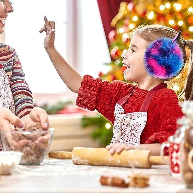 Plīša austiņas bērniem Zswq, zila/rozā cena un informācija | Ziemas apģērbs bērniem | 220.lv