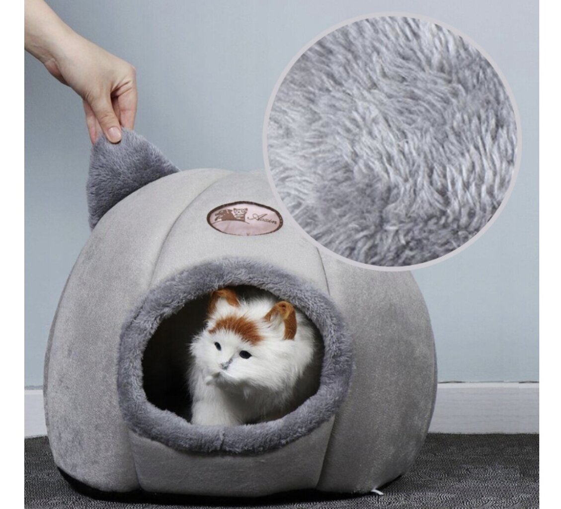 Gulta kaķiem Aoxin, 36x36, pelēka цена и информация | Suņu gultas, spilveni, būdas | 220.lv