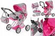 Leļļu rati ar lelli 3in1 Kinderplay, pelēki cena un informācija | Rotaļlietas meitenēm | 220.lv
