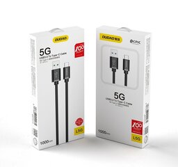 Кабель Dudao L5G Кабель USB на USB Type-C Сверхбыстрая зарядка 1 м, черный цена и информация | Кабели для телефонов | 220.lv