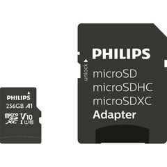 Карта памяти Philips MicroSDHC 256GB class 10|UHS 1 + Адаптер цена и информация | Philips Мобильные телефоны и аксессуары | 220.lv