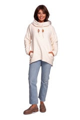 B249 Džemperis ar kakla izgriezumu un kapuci - vaniļas cena un informācija | Jakas sievietēm | 220.lv