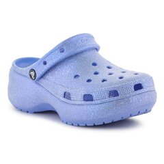 Crocs gumijas čības sievietēm Classic Platform Glitter Clog W 207241-5Q6, zils™ цена и информация | Шлепанцы, тапочки для женщин | 220.lv