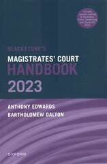 Blackstone's Magistrates' Court Handbook 2023 цена и информация | Книги по экономике | 220.lv