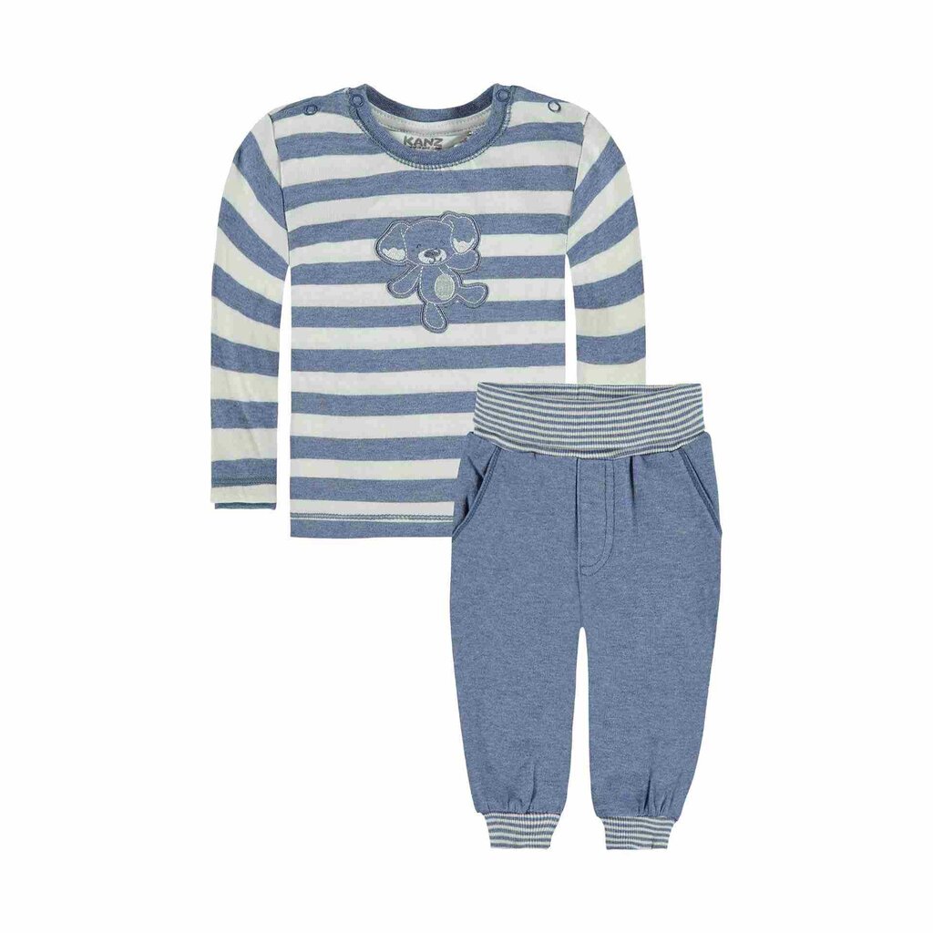 Komplekts bērniem - treniņbikses un T-krekls, zils cena un informācija | Apģērbu komplekti jaundzimušajiem | 220.lv