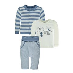 Komplekts bērniem Kanz - T-krekls + jaka + bikses, zils/balts cena un informācija | Apģērbu komplekti jaundzimušajiem | 220.lv