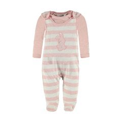 Komplekts zīdaiņiem - kombinezons un T-krekls ar garām piedurknēm, balts/rozā cena un informācija | Apģērbu komplekti jaundzimušajiem | 220.lv