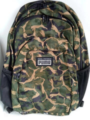 Puma Mugursomas Academy Backpack Myrtl Green Camo 079133 13 cena un informācija | Bērnu aksesuāri | 220.lv