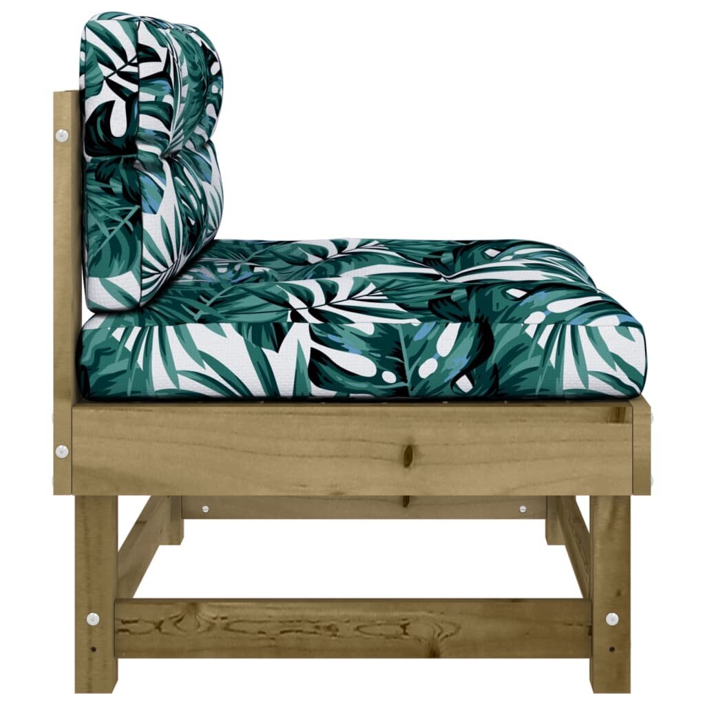 2 gab. Dīvānu komplekts ar matračiem vidaXL, brūns/zaļš cena un informācija | Dārza krēsli | 220.lv