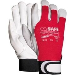 Перчатки из козьей кожи M-Safe Tropic Premium, размер 9, липучка цена и информация | Рабочие перчатки | 220.lv