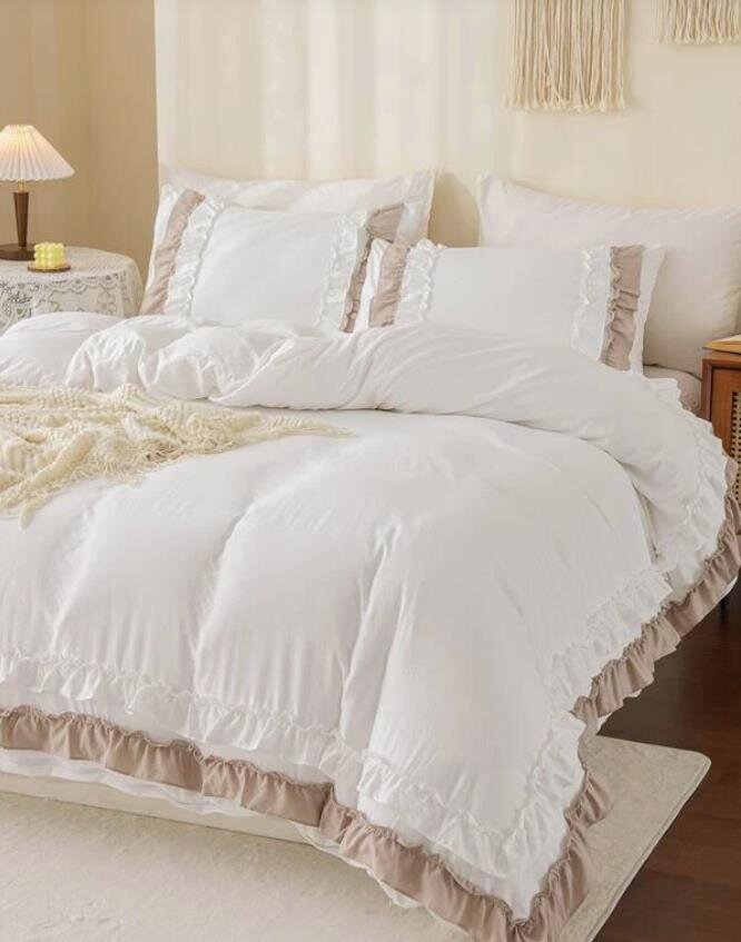 Ruffle Decor gultas veļas komplekts (264x229 cm), 3 daļas цена и информация | Gultas veļas komplekti | 220.lv