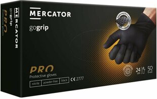 Перчатки MERCATOR® gogrip black Nitrila Gloves L цена и информация | Рабочие перчатки | 220.lv