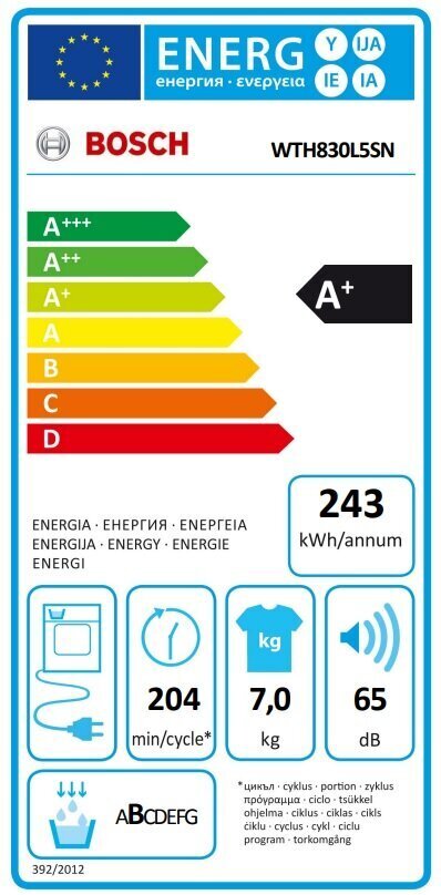 Bosch WTH830L5SN cena un informācija | Veļas žāvētāji | 220.lv