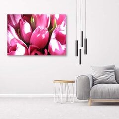 Glezna uz audekla, Rozā tulpju pušķis цена и информация | Картины | 220.lv