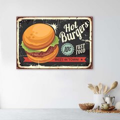 Glezna uz audekla, Retro burgeru zīme цена и информация | Картины | 220.lv