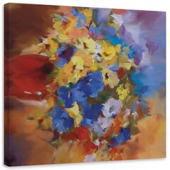 Glezna uz audekla, Krāsaina ziedu pļava cena un informācija | Gleznas | 220.lv