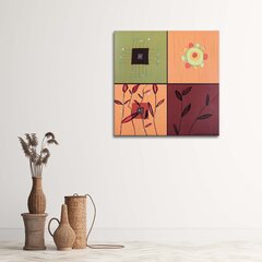 Glezna uz audekla, Kolāža no krāsainiem ziediem cena un informācija | Gleznas | 220.lv