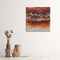 Glezna uz audekla, Rozā flamingo pulks cena un informācija | Gleznas | 220.lv