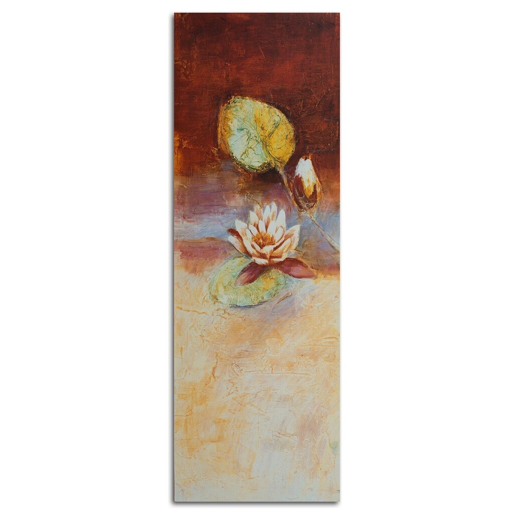 Glezna uz audekla, Ar roku apgleznots ūdens lilijas zieds цена и информация | Gleznas | 220.lv