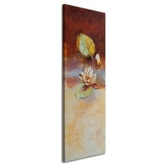 Glezna uz audekla, Ar roku apgleznots ūdens lilijas zieds цена и информация | Картины | 220.lv