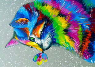 Яркий кот и бабочка, 1000 шт цена и информация | Пазлы | 220.lv