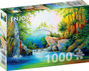 Пазл В лесу возле водопада 1000 шт. цена и информация | Пазлы | 220.lv