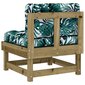 Dīvāns ar matračiem vidaXL, brūns/zaļš cena un informācija | Dārza krēsli | 220.lv