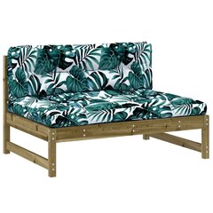 Vidējais dīvāns vidaXL, brūns/zaļš cena un informācija | Dārza krēsli | 220.lv