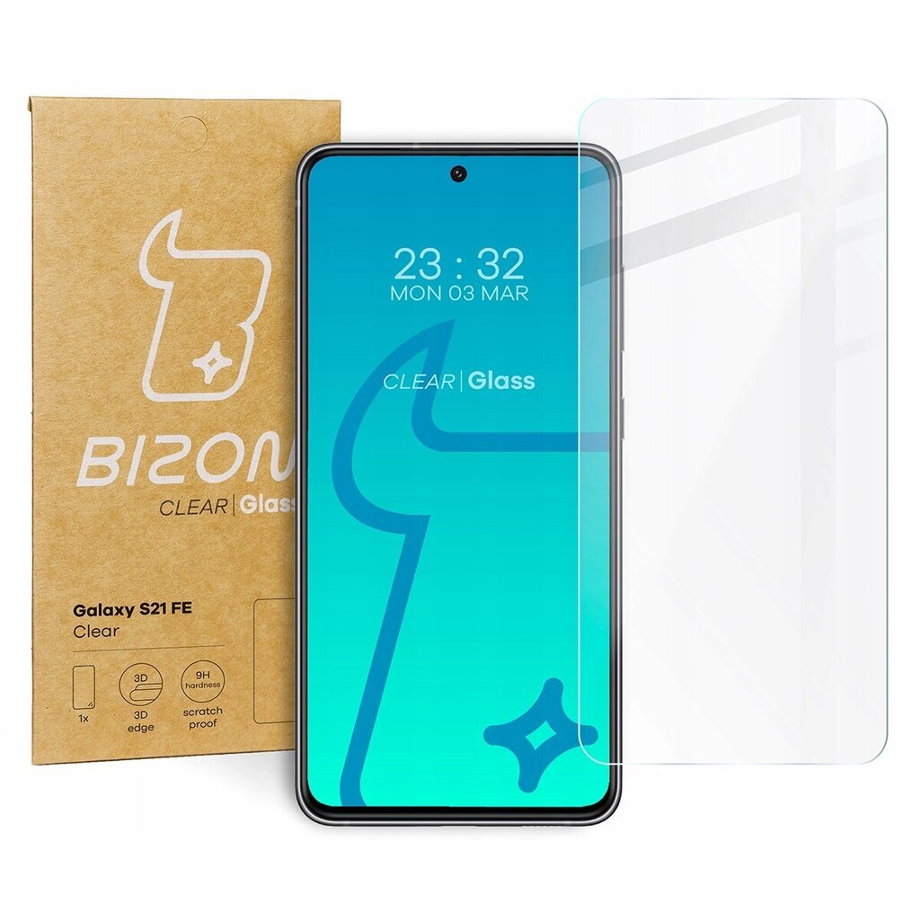 Rūdīts stikls, Bizon, Galaxy S21 FE цена и информация | Ekrāna aizsargstikli | 220.lv
