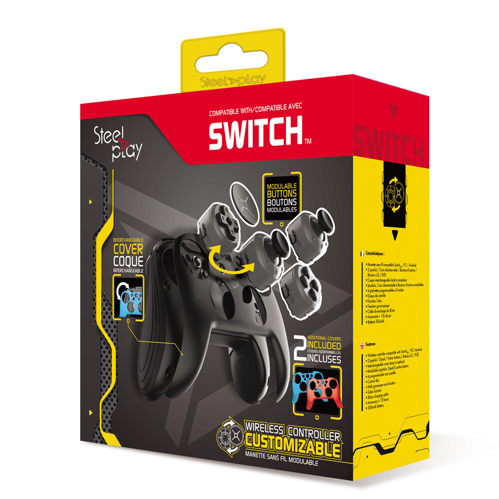 Steelplay Wireless Customizable Controller + 2 Cases (Switch/PC/Android) cena un informācija | Gaming aksesuāri | 220.lv