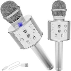 Детский караоке-микрофон с динамиком, серебряный цена и информация | Игрушки для малышей | 220.lv