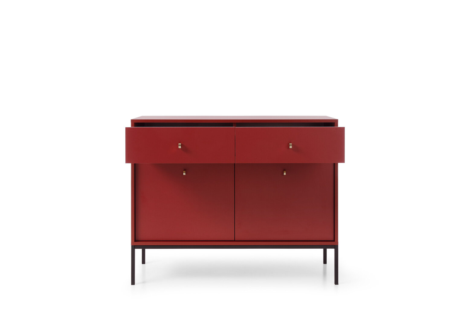 Kumode AKL Furniture Mono MKSZ104, sarkana cena un informācija | Kumodes | 220.lv