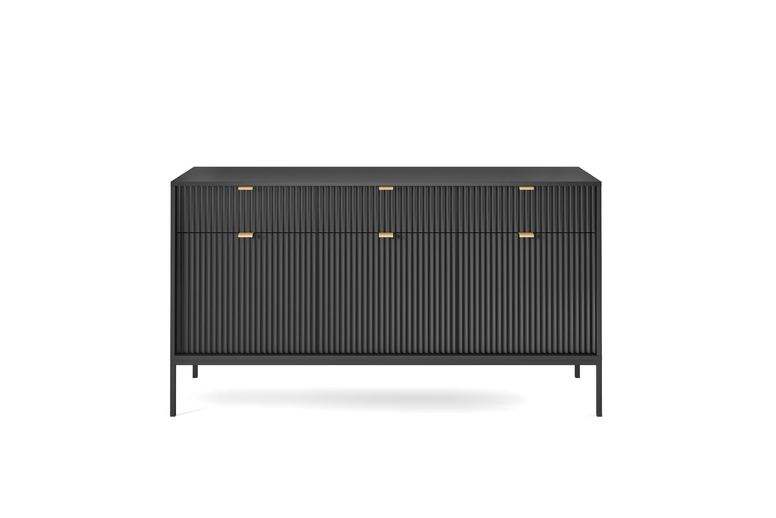 Kumode AKL Furniture Nova Sands KSZ154, melna cena un informācija | Kumodes | 220.lv