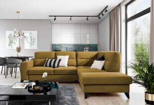 Stūra dīvāns Cassara, dzeltens cena un informācija | Stūra dīvāni | 220.lv