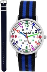 Pacific Time Детские наручные часы Boy Learning Watch 2 Изменить текстильный браслет синий черный и синий аналоговый кварц 11140 B07VHT4F4J цена и информация | Аксессуары для детей | 220.lv