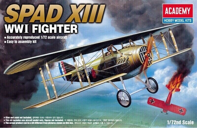 Līmējošais modelis Academy 12446 SPAD XIII WWI FIGHTER 1/72 цена и информация | Līmējamie modeļi | 220.lv