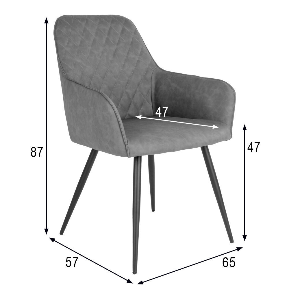 2-u krēslu komplekts Harbo, pelēks cena un informācija | Virtuves un ēdamistabas krēsli | 220.lv
