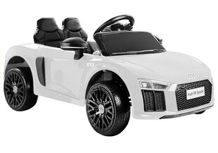 Bērnu vienvietīgs elektromobilis Audi R8, balts cena un informācija | Bērnu elektroauto | 220.lv